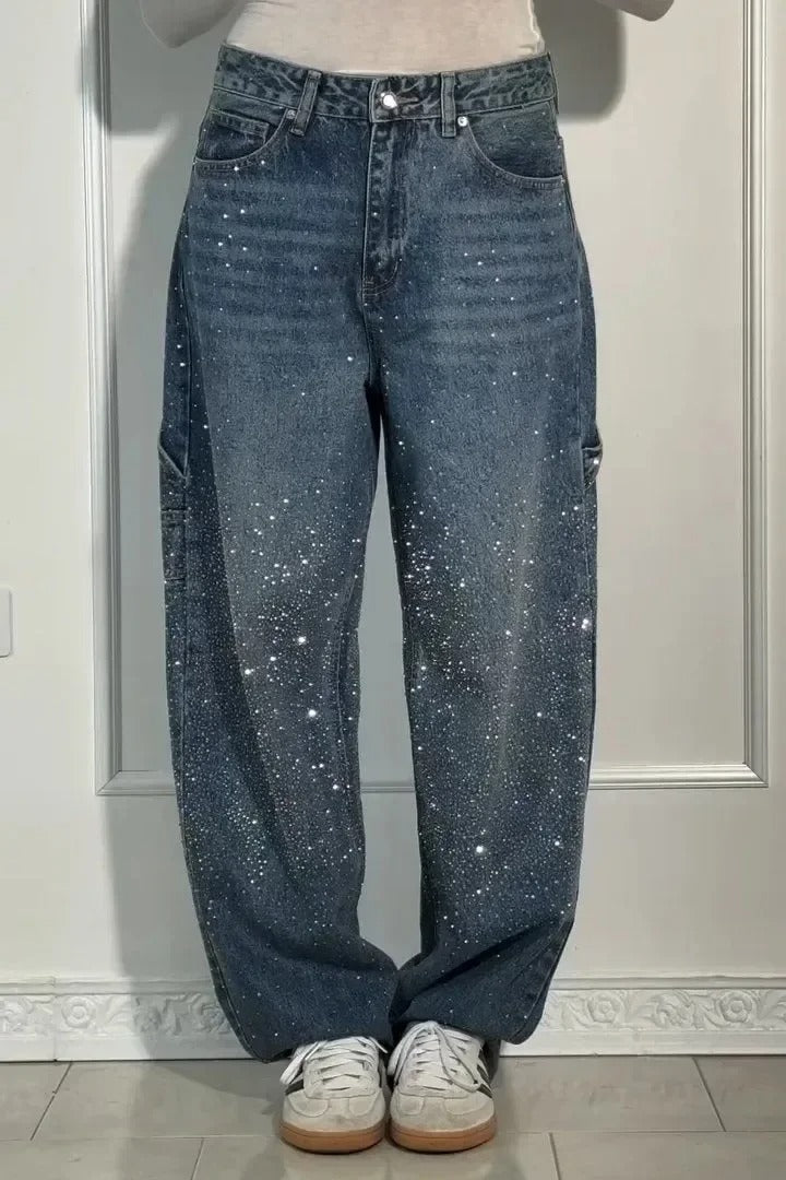 Calypso - Hoch geschnittene Hose mit weitem Bein und Knopftaschen