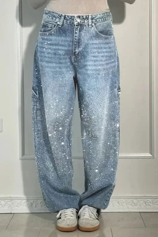 Calypso - Hoch geschnittene Hose mit weitem Bein und Knopftaschen